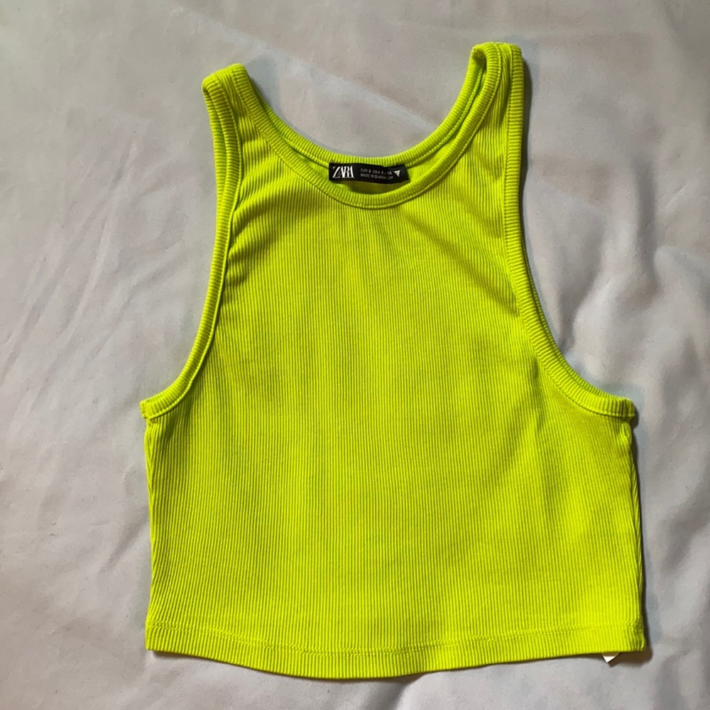 Zara Lime Green Crop Tank